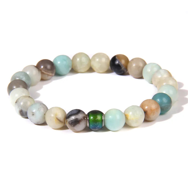 Color Change Mood Beads Bracelet Natural Stone Beads Bracelets for Women Men Emotion Feeling Temperature Charm Bracelet Jewelry