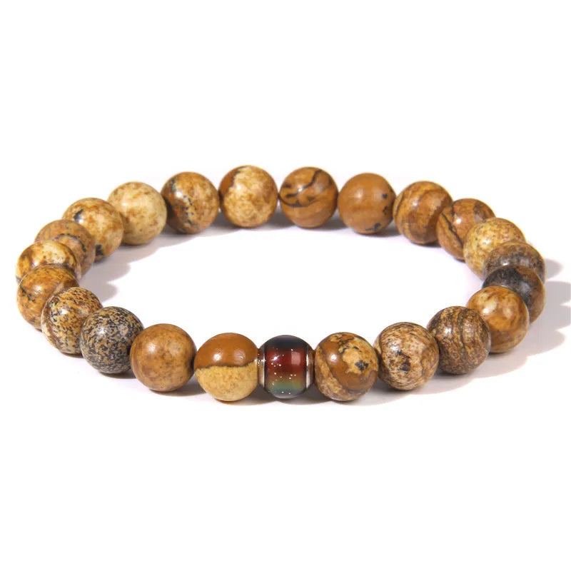 Color Change Mood Beads Bracelet Natural Stone Beads Bracelets for Women Men Emotion Feeling Temperature Charm Bracelet Jewelry