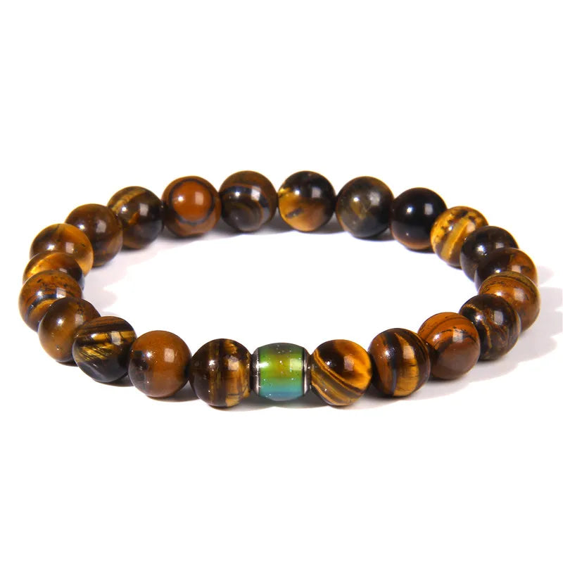 Color Change Mood Beads Bracelet Natural Stone Beads Bracelets for Women Men Emotion Feeling Temperature Charm Bracelet Jewelry