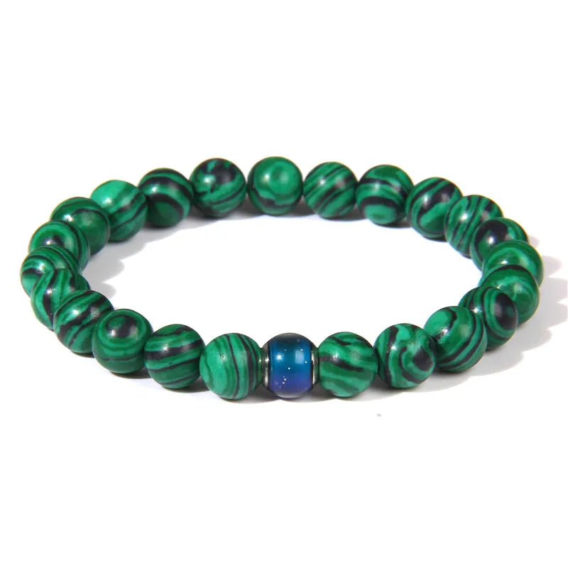 Color Change Mood Beads Bracelet Natural Stone Beads Bracelets for Women Men Emotion Feeling Temperature Charm Bracelet Jewelry