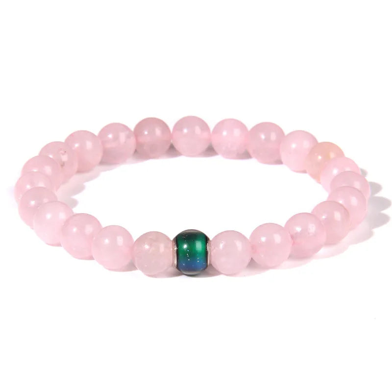 Color Change Mood Beads Bracelet Natural Stone Beads Bracelets for Women Men Emotion Feeling Temperature Charm Bracelet Jewelry