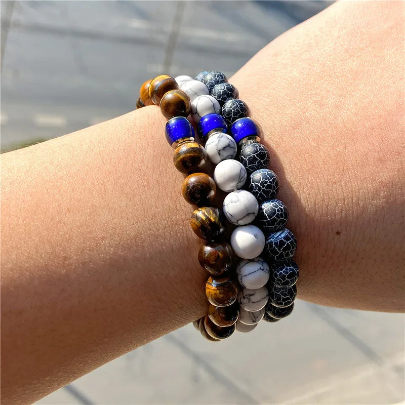 Color Change Mood Beads Bracelet Natural Stone Beads Bracelets for Women Men Emotion Feeling Temperature Charm Bracelet Jewelry
