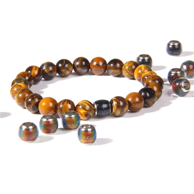 Color Change Mood Beads Bracelet Natural Stone Beads Bracelets for Women Men Emotion Feeling Temperature Charm Bracelet Jewelry