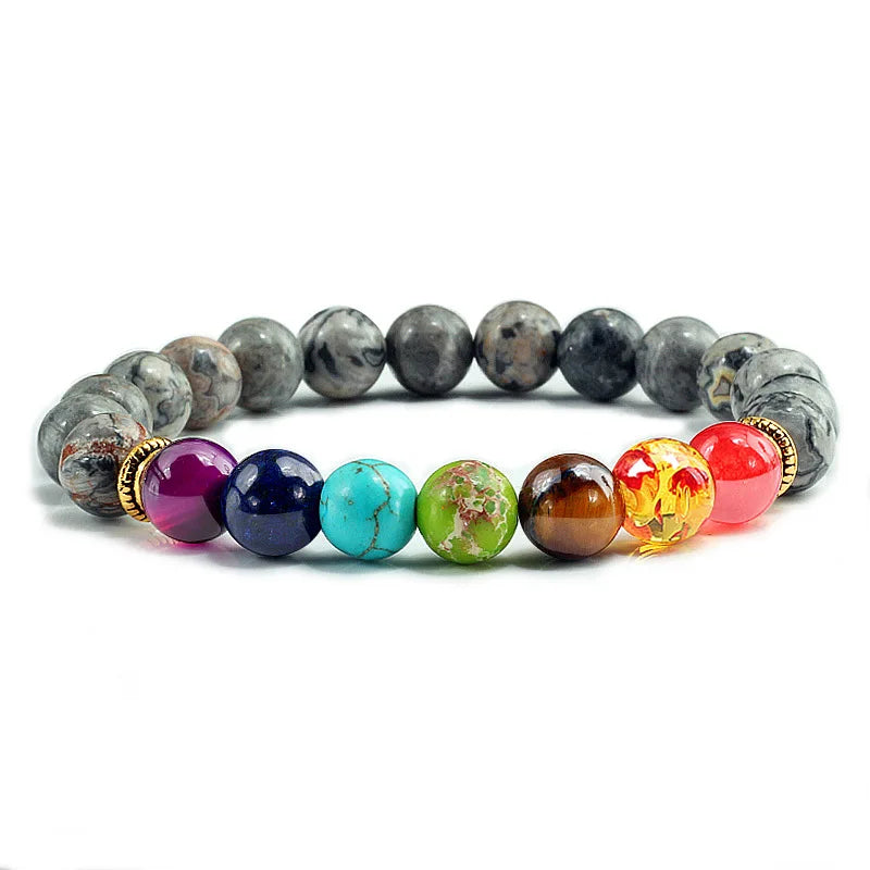 Bracelets Unisexe 7 Chakras – Pierres Naturelles Protectrices