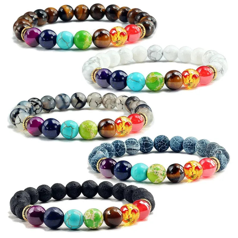 Bracelets Unisexe 7 Chakras – Pierres Naturelles Protectrices