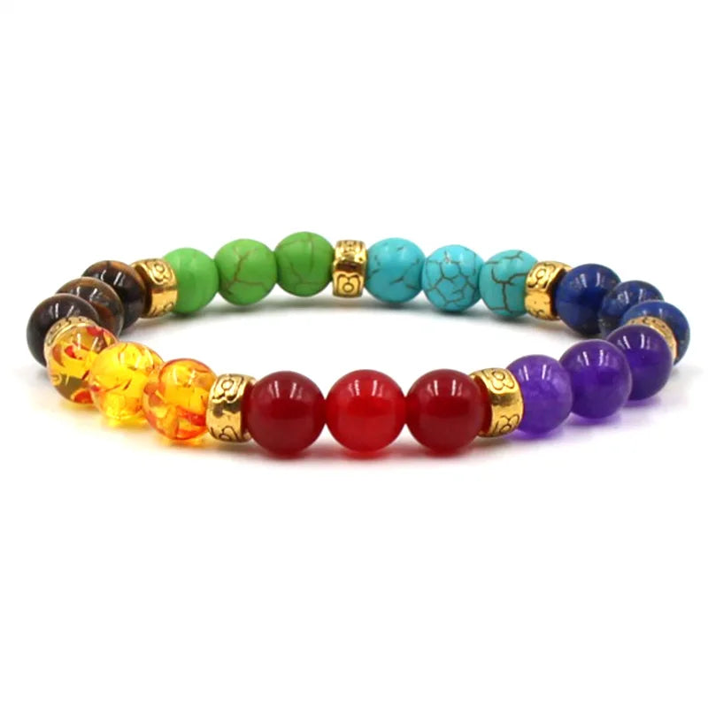 Bracelets Unisexe 7 Chakras – Pierres Naturelles Protectrices